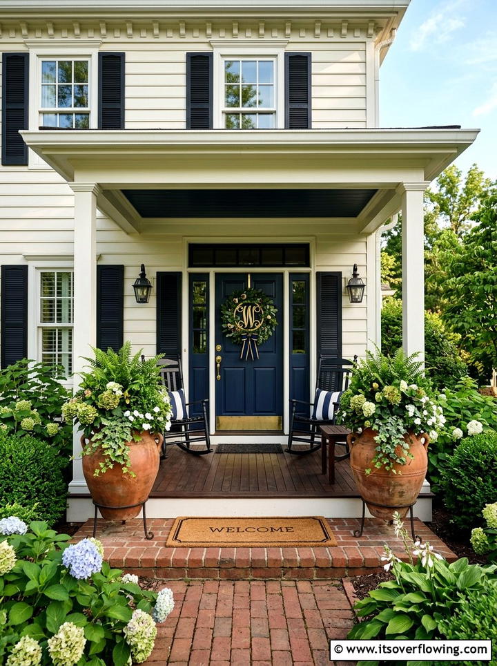 Colonial Style Front Porch - 25 front porch decor ideas with monogram wreath