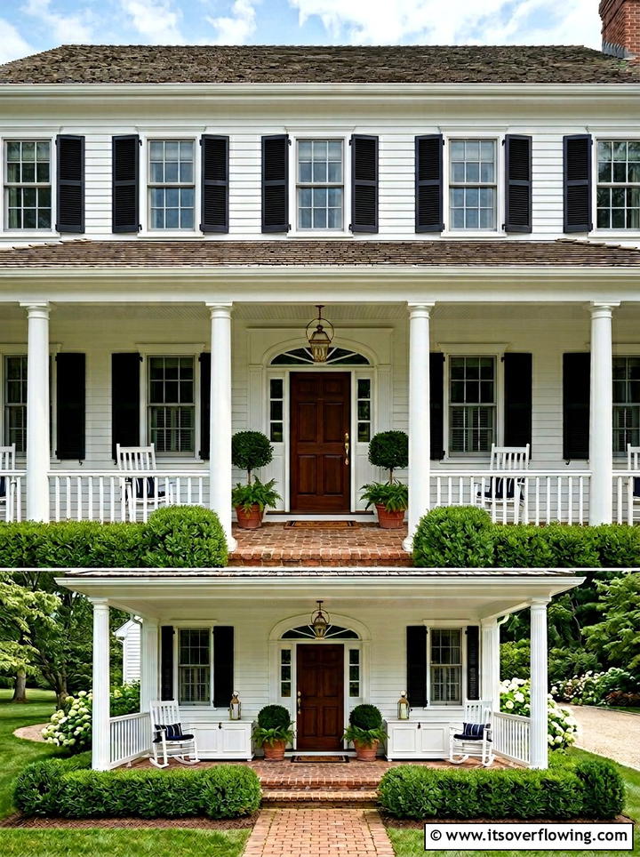 Colonial Style Porch - 25 front porch ideas with package drop zone