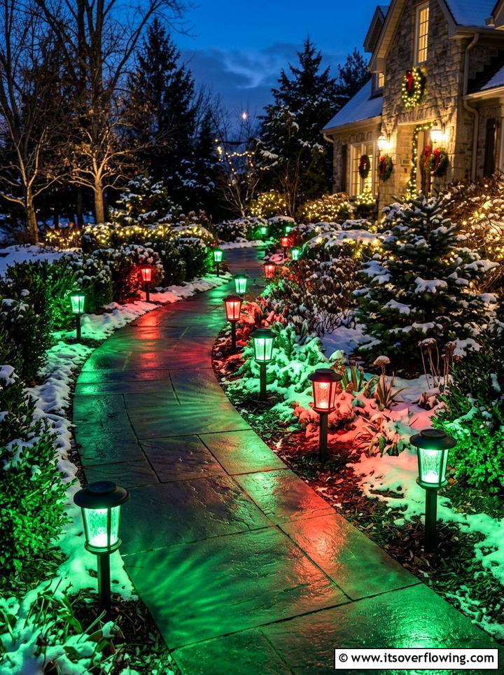 Color Changing Pathway Lights - 25 backyard decorating ideas with pathway lights