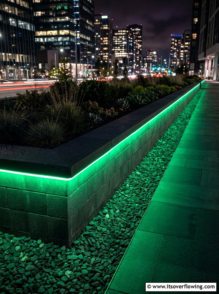 Color changing LED strip - 25 garden decor ideas with lights