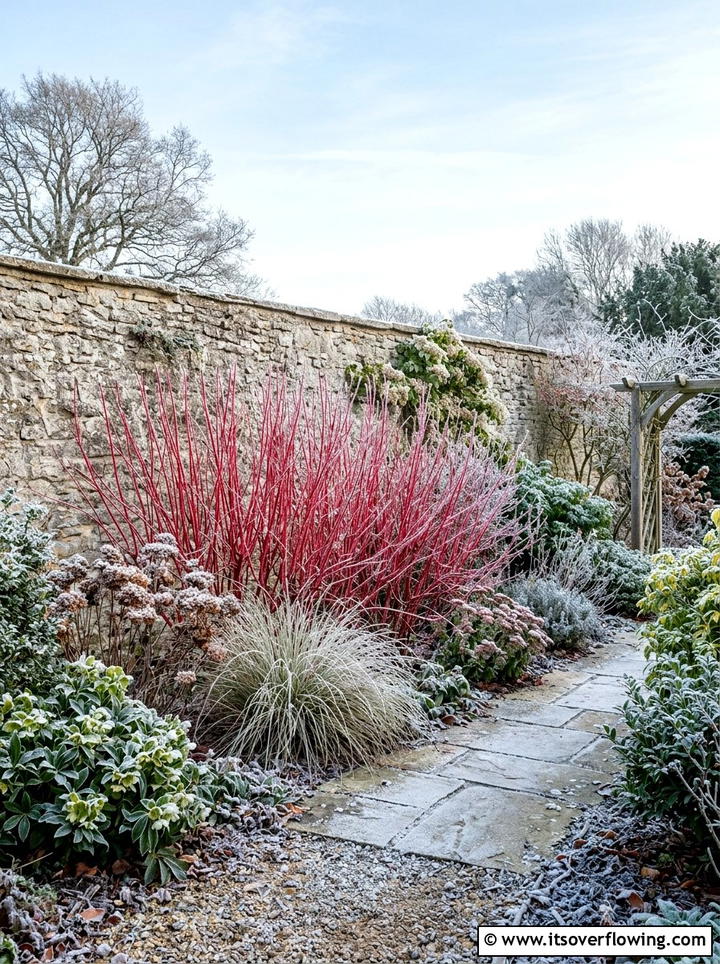 Colored stems for winter gardens - 25 small garden ideas for year round color