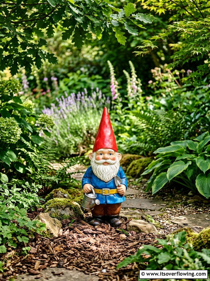 Colorful Ceramic Garden Gnome - 25 backyard decorating ideas with statues