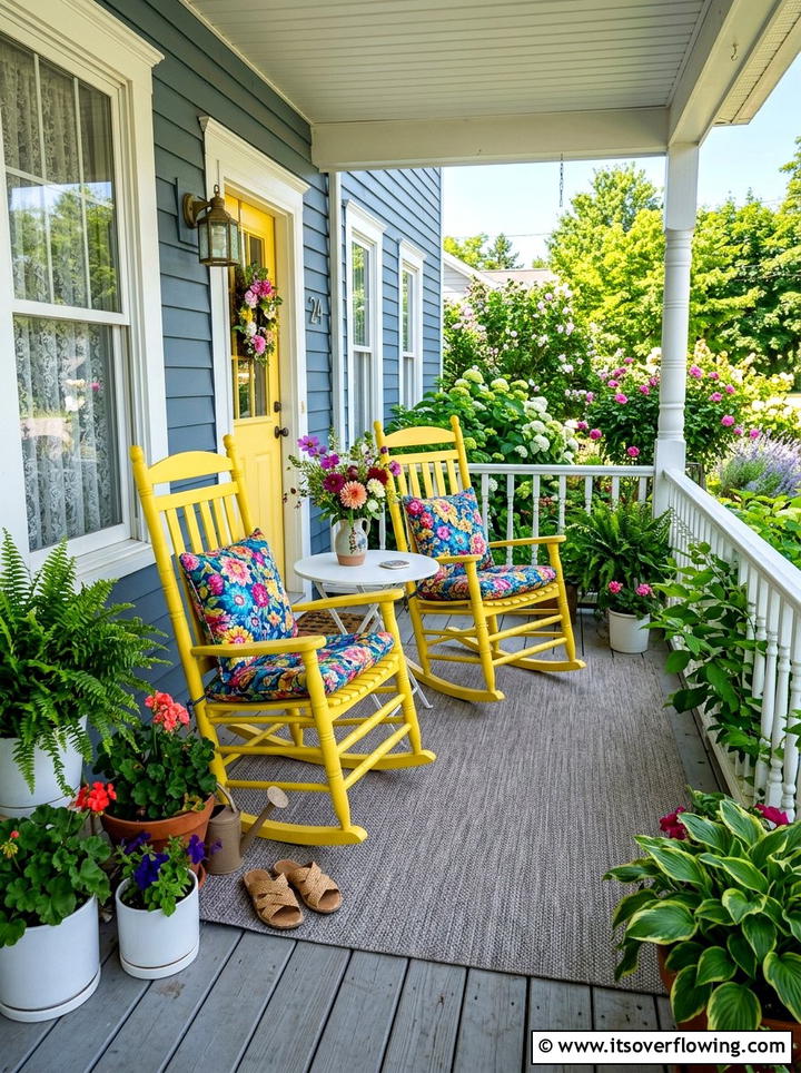 Colorful Front Porch Rocking Chair - 25 front porch decor ideas with rocking chairs