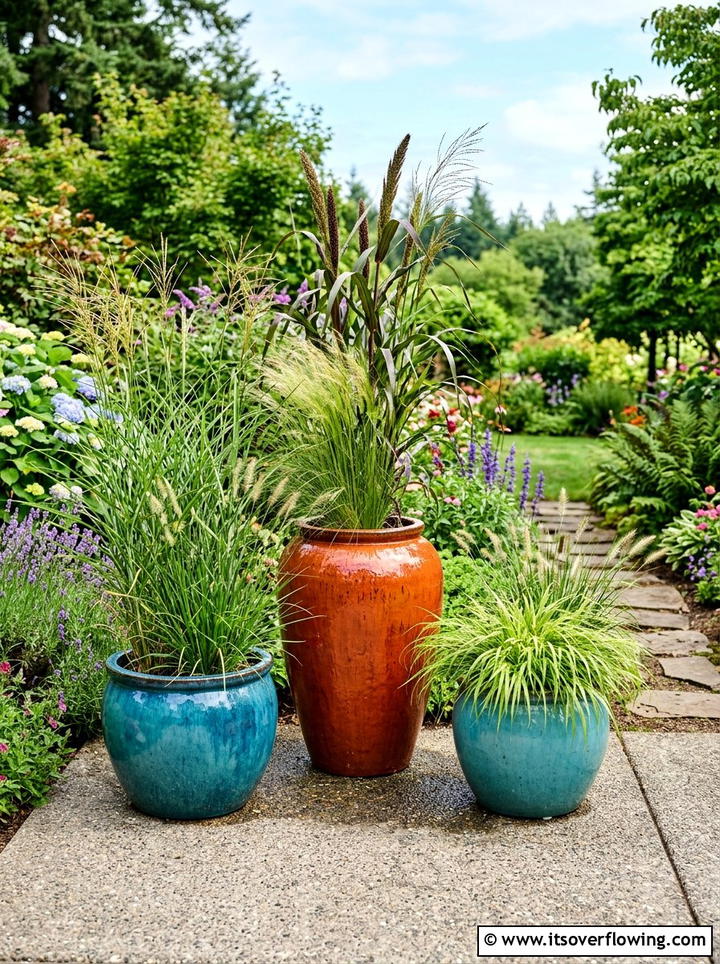 Colorful Garden Pots - 25 garden decor ideas for backyards