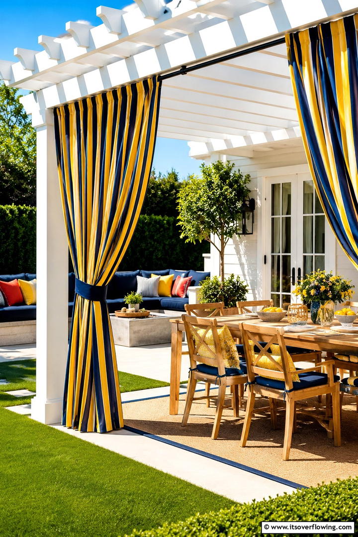 Colorful Outdoor Stripes - 30 Patio Curtain Ideas to Enhance Outdoor Privacy & Style