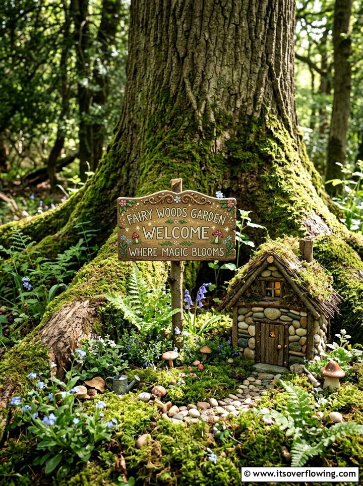 Colorful Painted Stone Marker - 25 garden ideas with garden signs