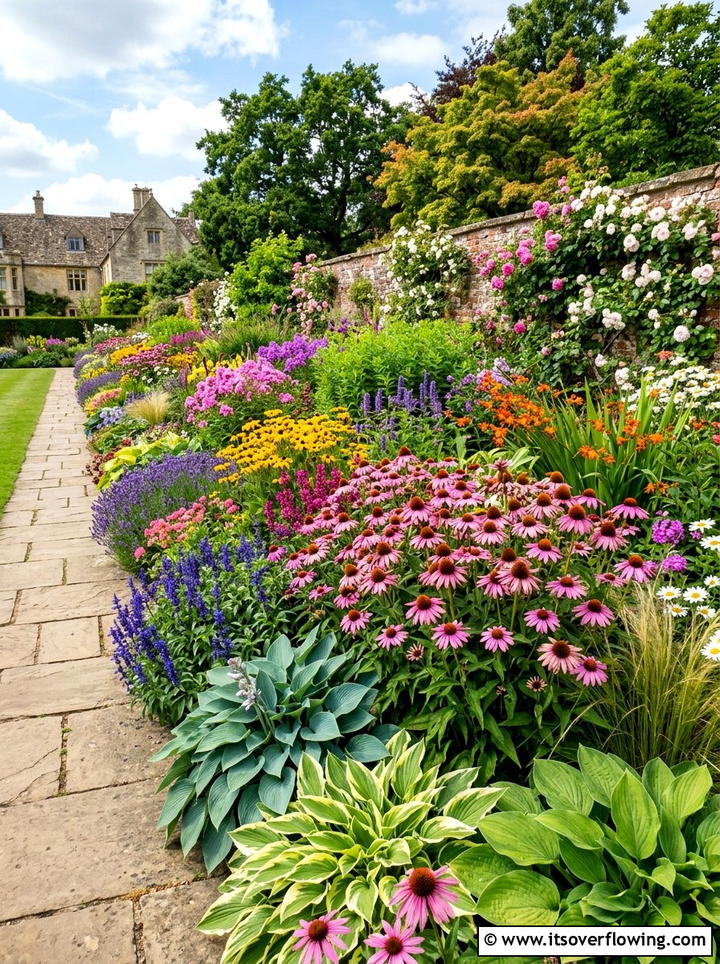 Colorful Perennial Border - 25 garden design ideas for entryways