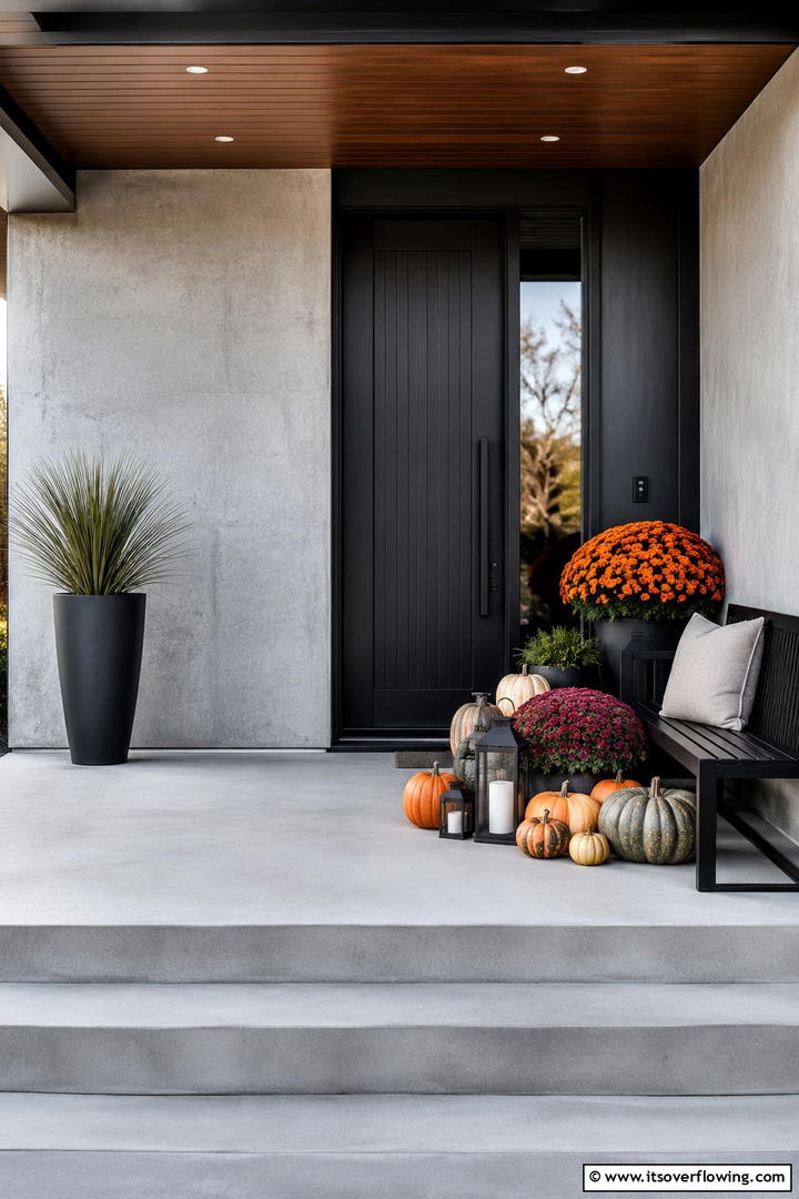 Colorful Rainbow Mum Arrangement Porch - 50 Fall Porch Decor Ideas for Welcoming Outdoor Spaces