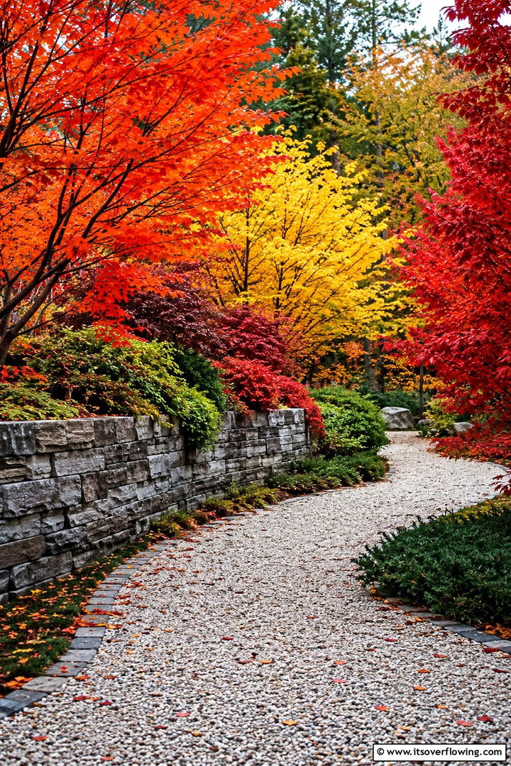 Colorful Seasonal Foliage Display - 30 Tree Landscaping Ideas for Shade, Privacy, and Curb Appeal