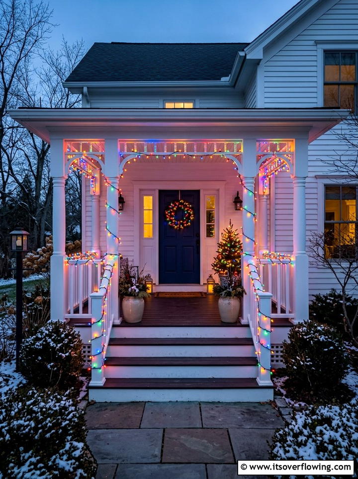 Colorful String Lights For Front Porch - 25 front porch ideas with string lights