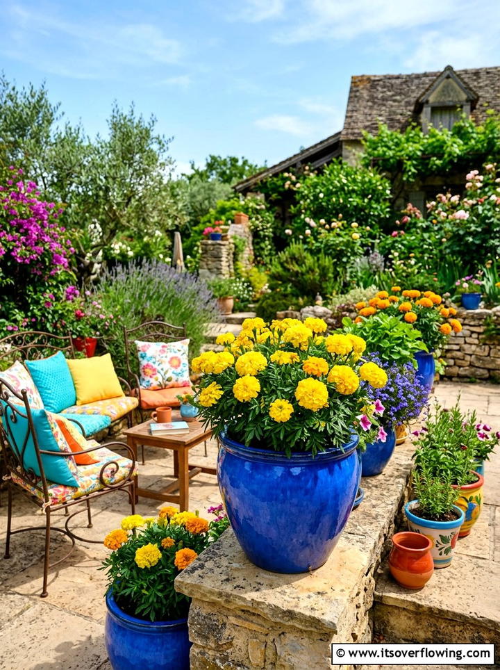 Colorful ceramic planter - 25 garden ideas with planters