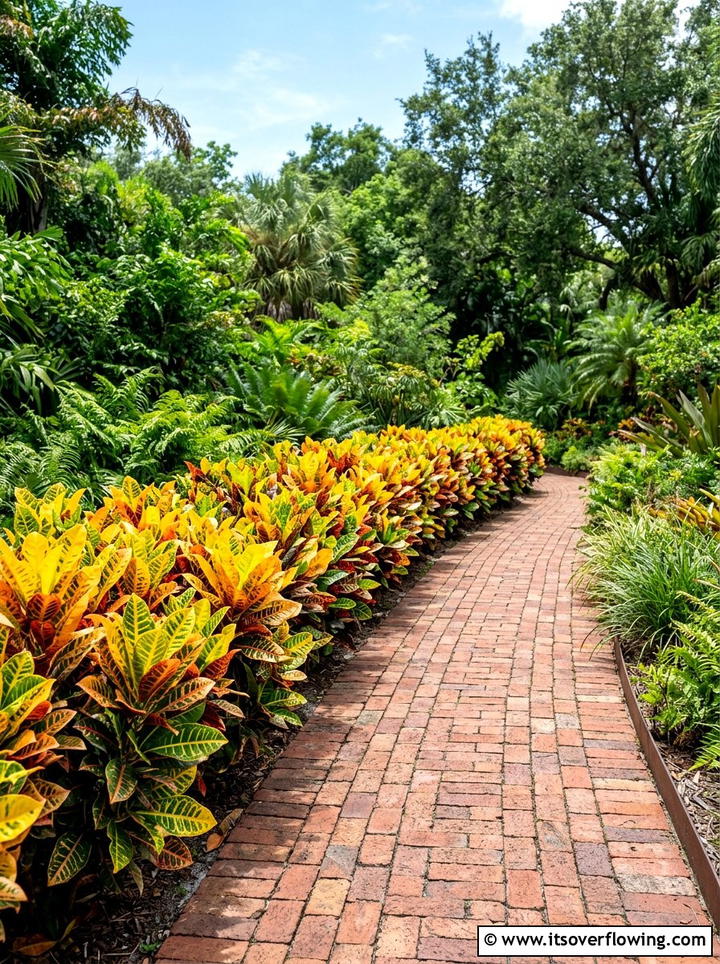 Colorful croton edge - 25 garden design ideas with tropical foliage