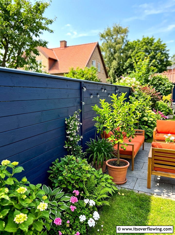 Colorful fence paint - 25 backyard decorating ideas with fence decor