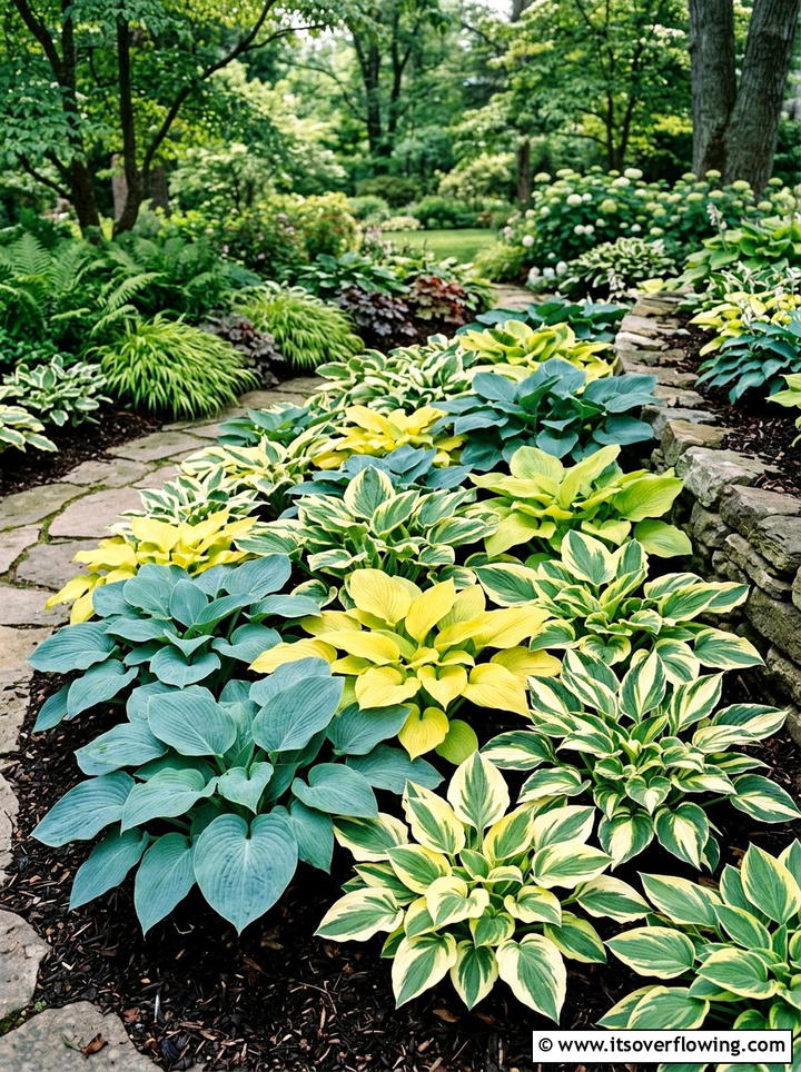 Colorful foliage hostas - 25 garden ideas with hostas