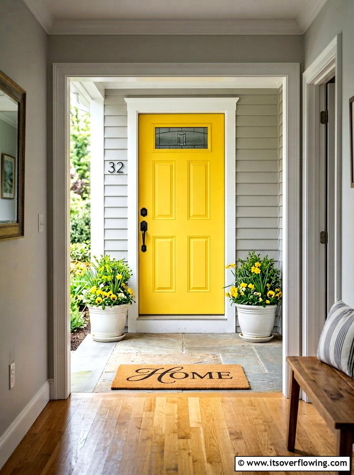 Colorful front door entryway - 25 front porch decor ideas