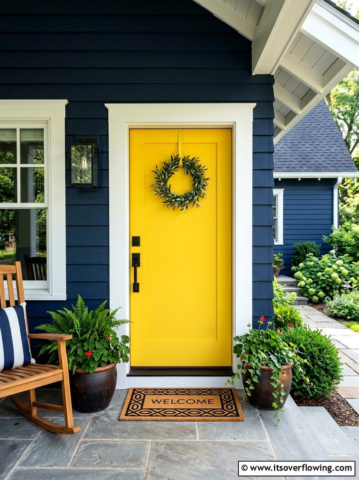 Colorful front door paint - 25 front porch decor ideas diy