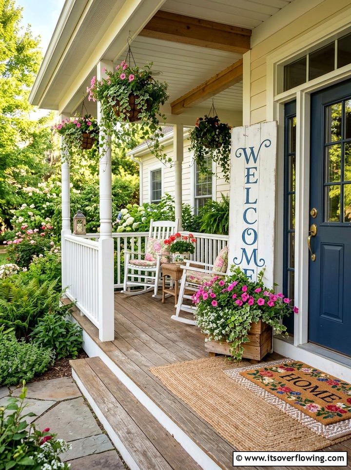 Colorful front porch sign - 25 front porch ideas with welcome signs