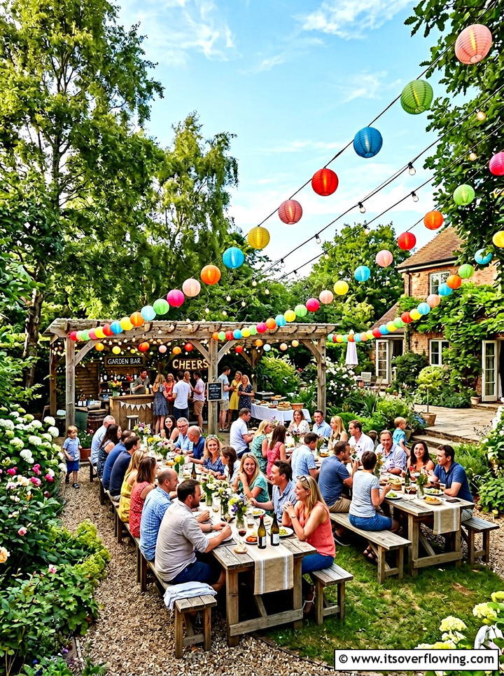 Colorful paper lanterns for party - 25 garden decor ideas with lanterns