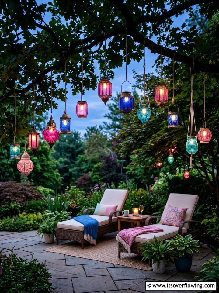 Colorful solar lantern - 25 garden decor ideas with colorful accents