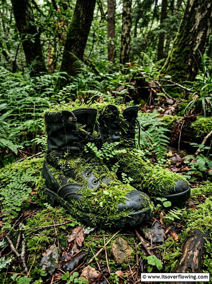 Combat Boot Moss Garden - 25 upcycled garden ideas with old boots
