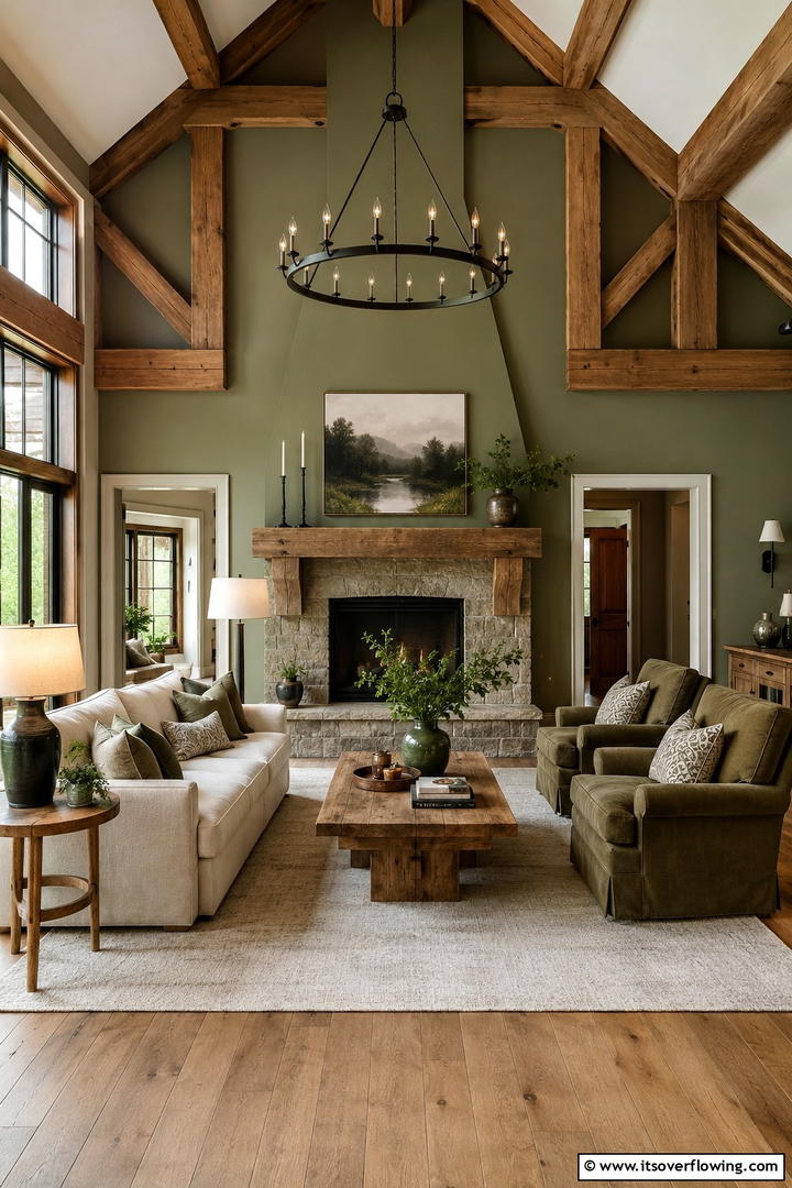 Comfort and Style in Rustic Green - 30 Rustic Sage Green Living Room Ideas for Earthy Elegance