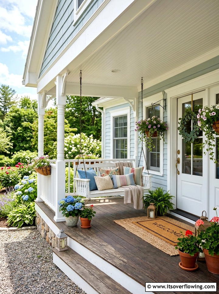 Comfortable Porch Swing - 25 front porch ideas for south facing porch