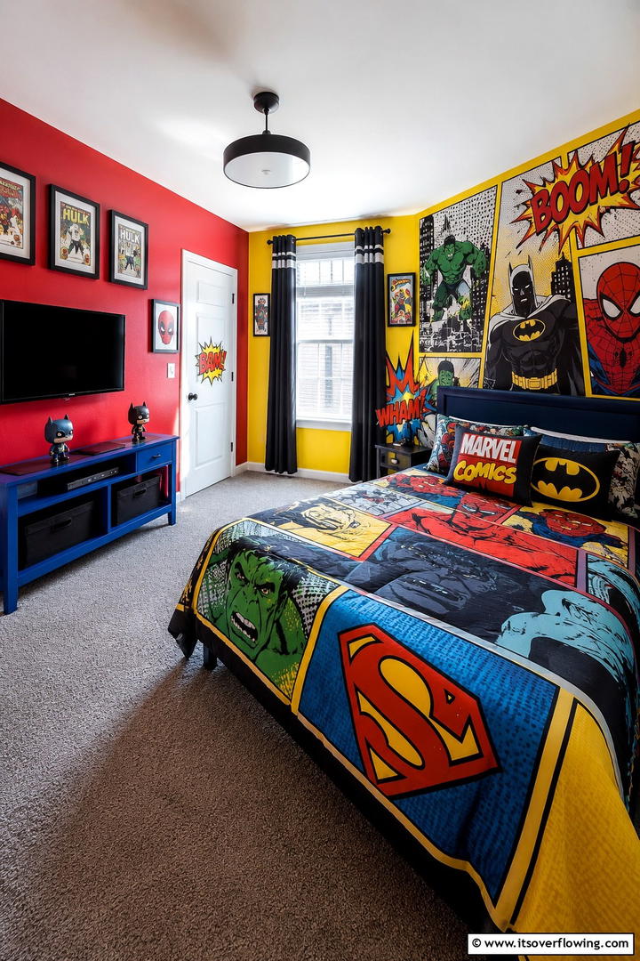 Comic Book Craze - 25 Boys Room Paint Ideas for Fun and Creativity