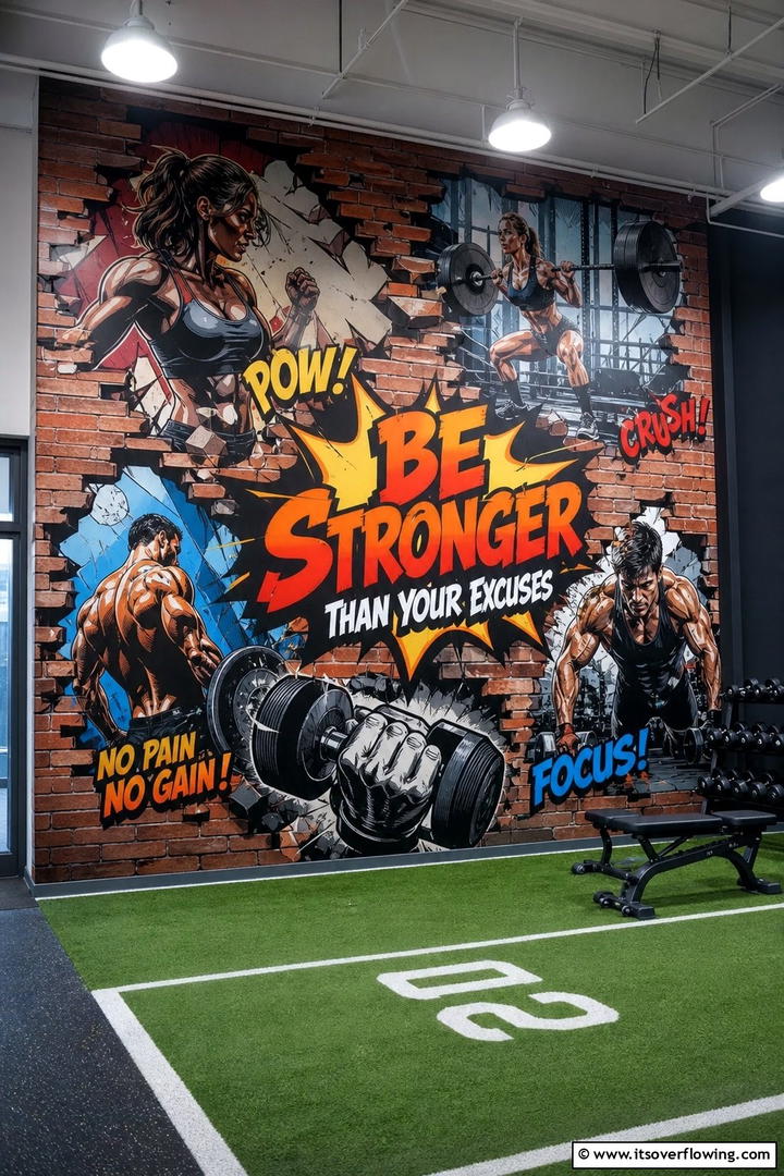 Comic Book Superheroes - 20 Gym Murals to Inspire Your Workout Space