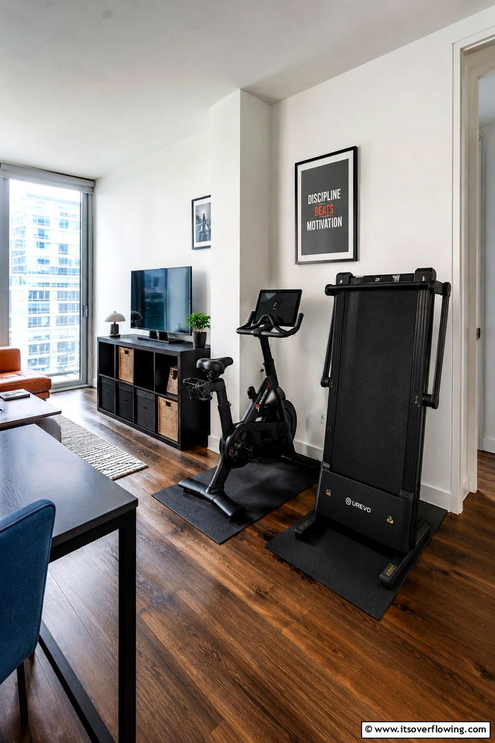 Compact Cardio Corner - 30 Small Home Gym Ideas for Compact Fitness Spaces