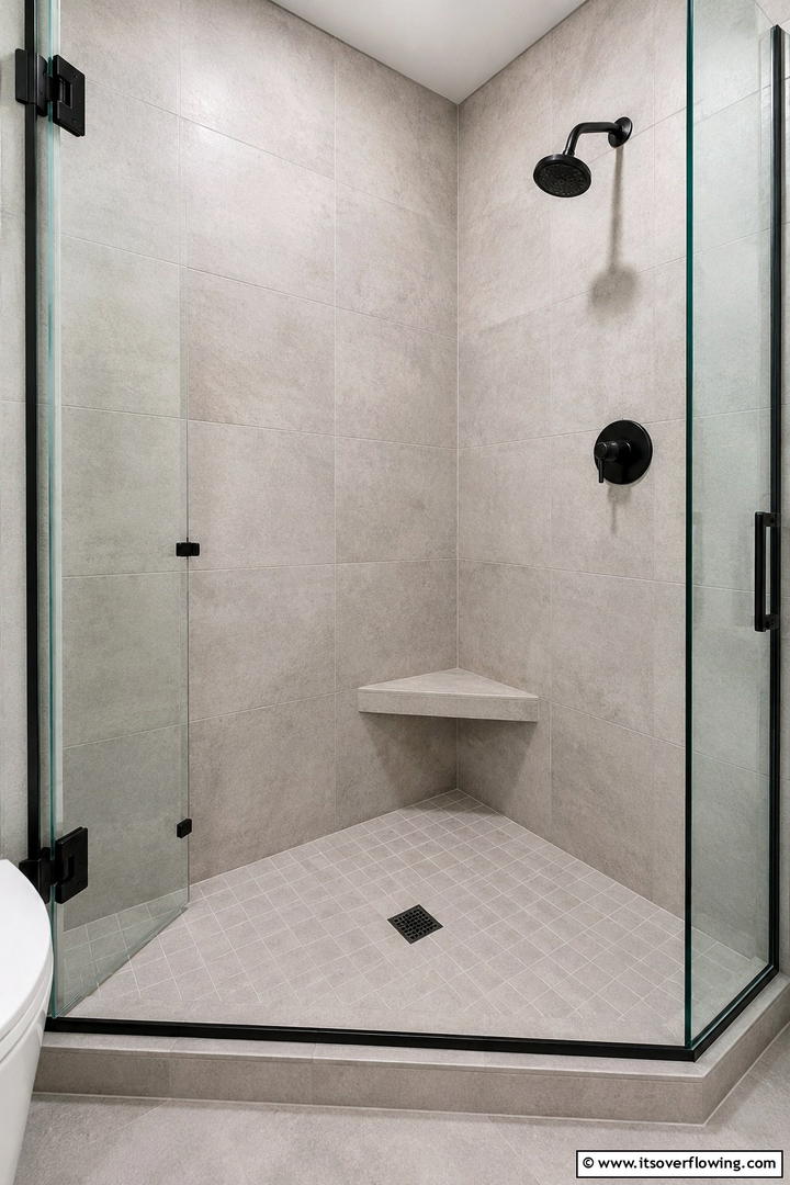 Compact Corner Bench - 30 Shower Bench Ideas for Functional Bathroom Designs