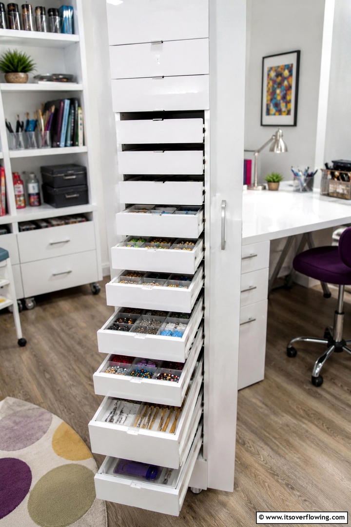 Compact Craft Supply Cabinets - 30 Small Craft Room Ideas for Organized Creative Spaces