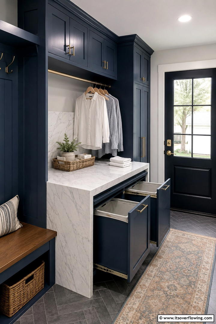 Compact Folding Stations - 30 Mudroom Laundry Room Combo Ideas for Efficient Spaces