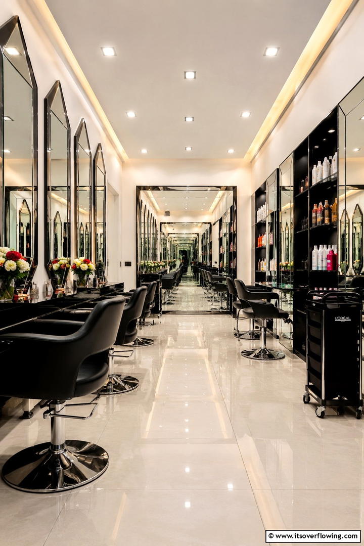 Compact Mirror Magic - 30 Small Salon Interior Design Ideas for Compact Beauty Spaces
