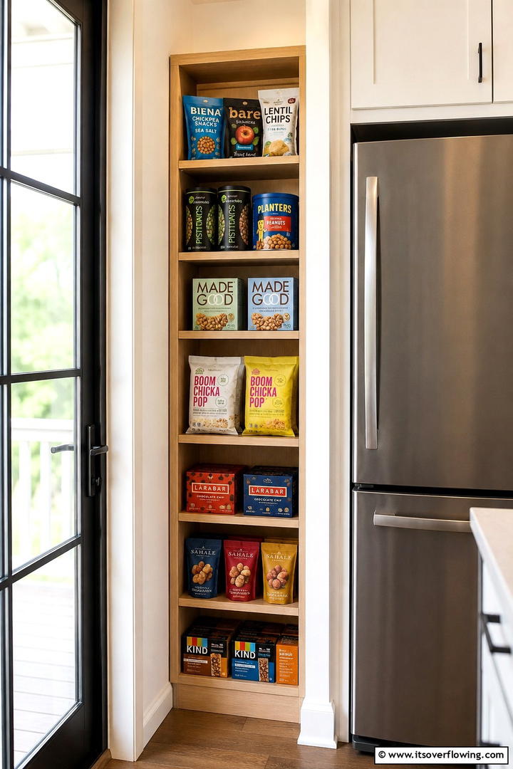 Compact Snack Shelving - 30 Snack Storage Ideas for Organized Kitchen Pantries