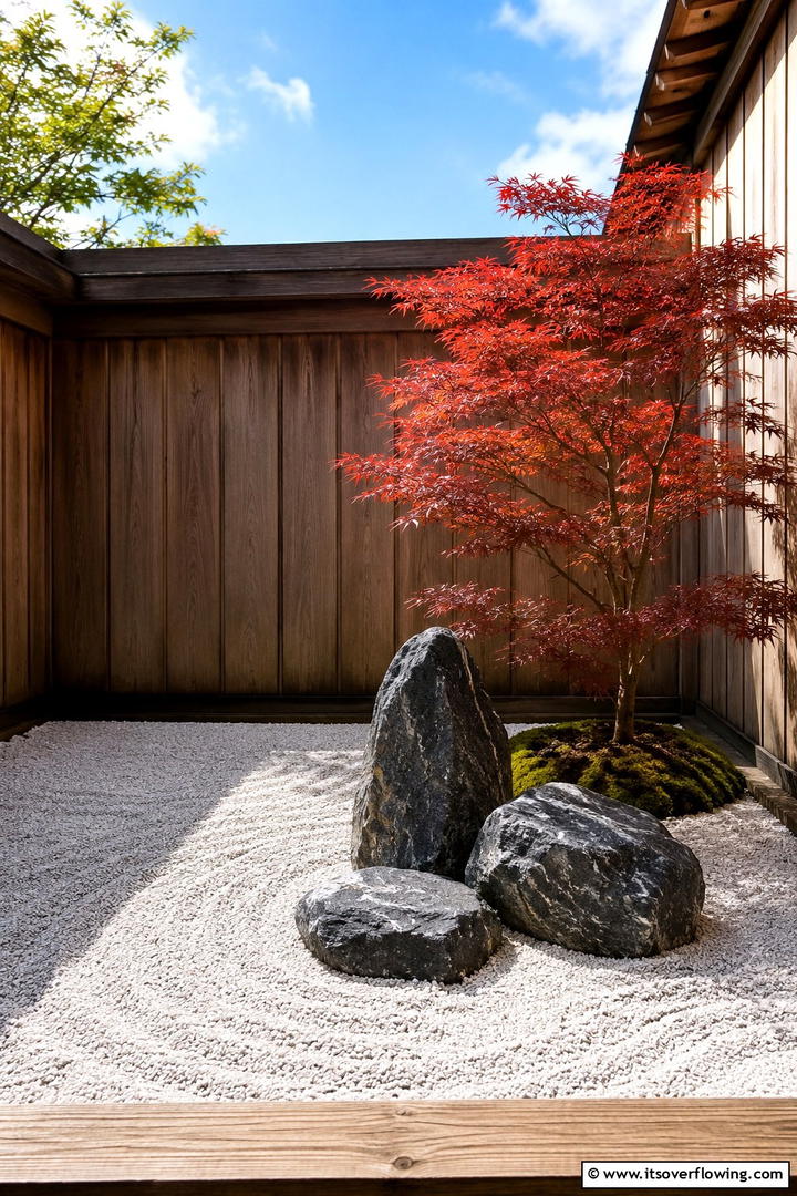 Compact Stone Zen Garden - 30 Stone Garden Ideas for Natural Outdoor Landscaping Designs