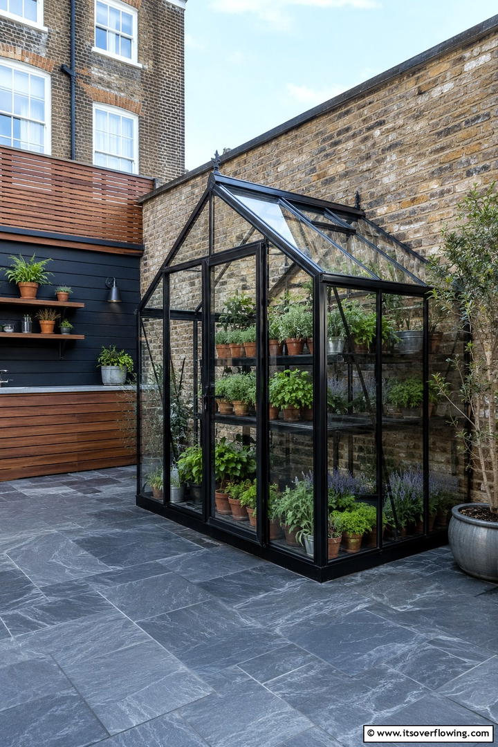 Compact Urban Greenhouse - 30 Modern Backyard Ideas to Transform Your Outdoor Oasis