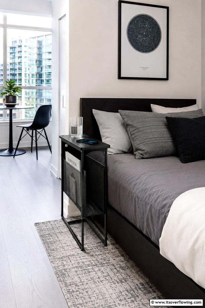 Compact Urban Nightstand - 30 Nightstand Decor Ideas to Enhance Your Bedroom Style