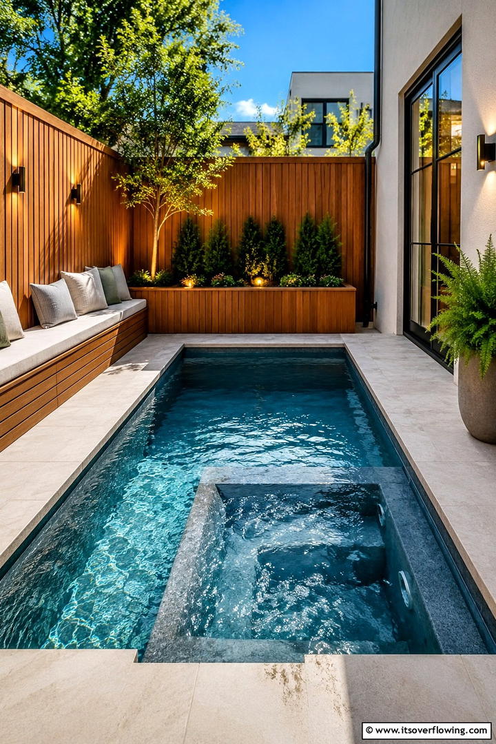 Compact Urban Retreat - 30 Rectangle Pool With Hot Tub Designs for Luxury Backyards