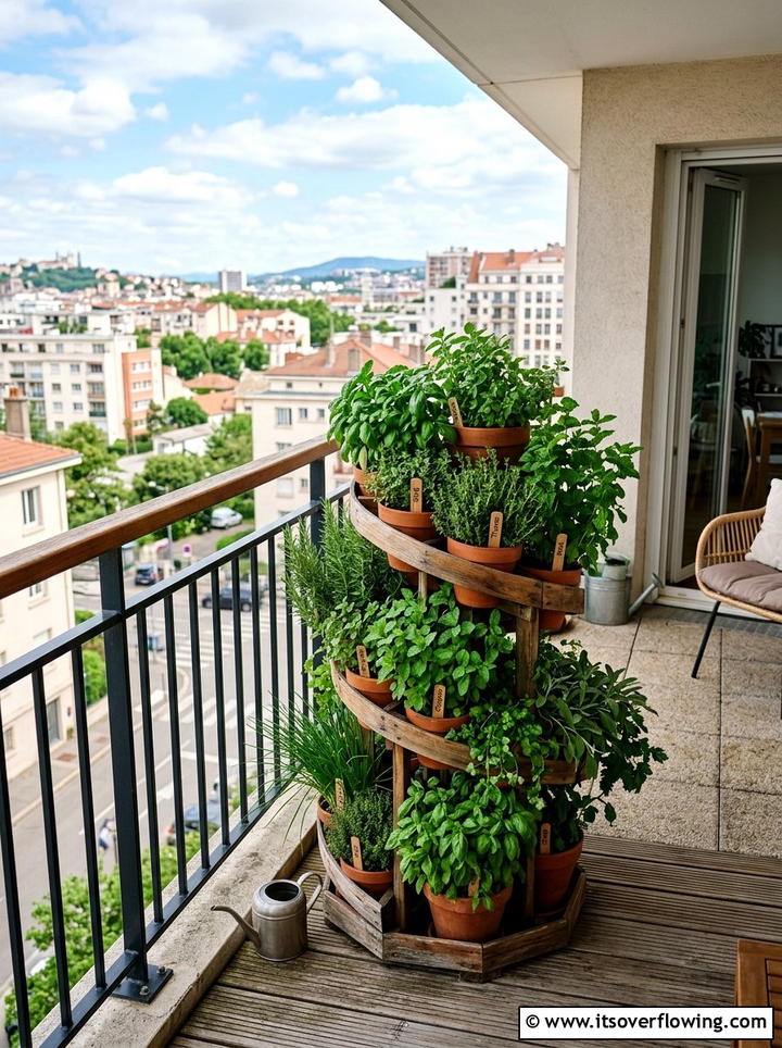 Compact balcony herb spiral - 25 garden ideas with herb spirals