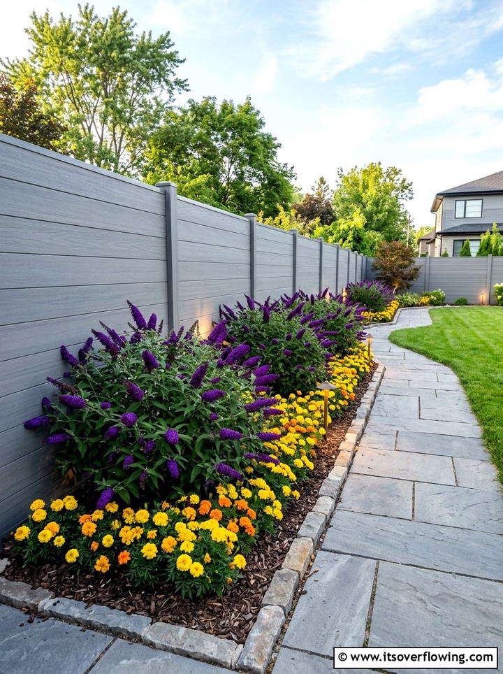 Compact butterfly bush border - 25 small garden ideas with pollinator plants