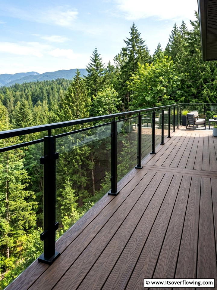 Composite Deck Glass Railing - 25 backyard ideas with composite deck