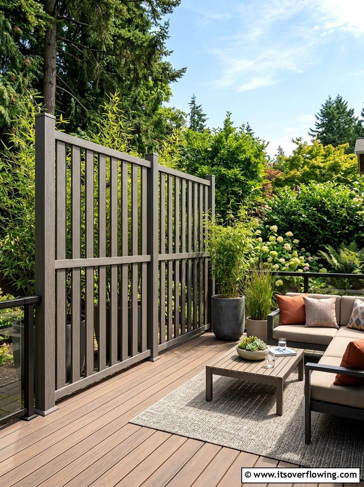 Composite Deck Privacy Screen - 25 backyard ideas with composite deck