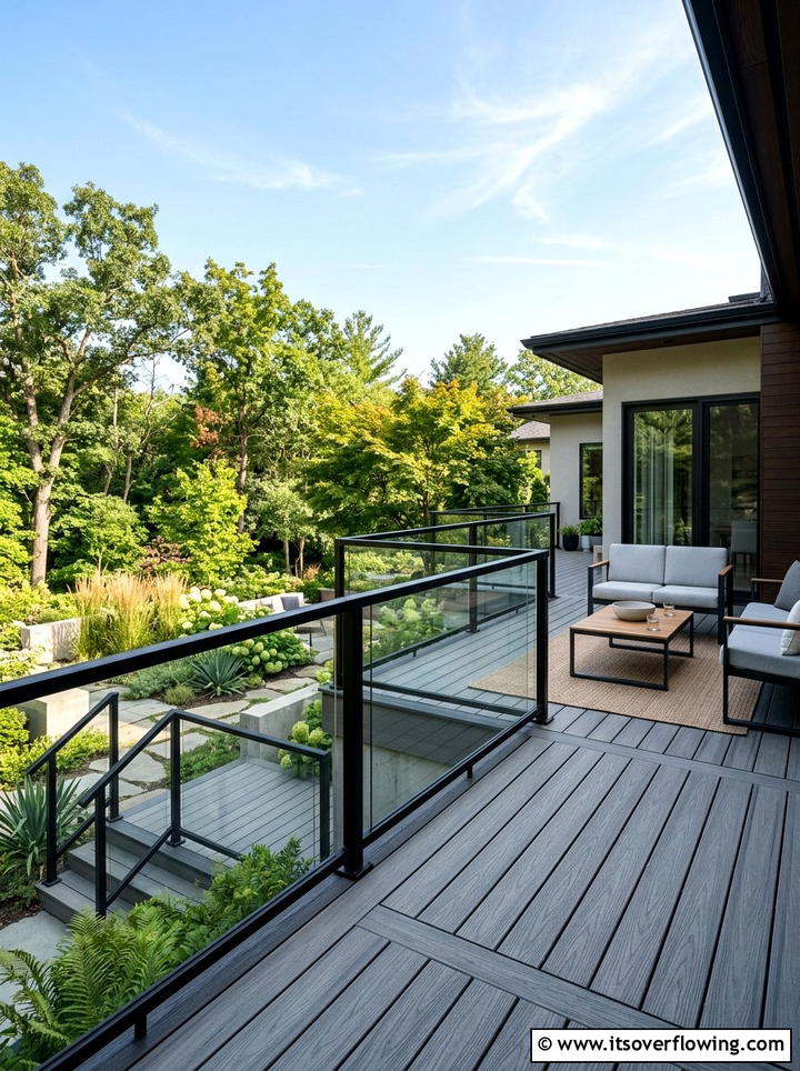 Composite Deck With Glass Railing - 25 backyard ideas with deck