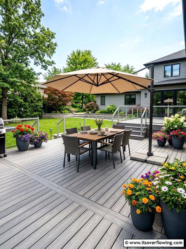 Composite Wood Decking - 25 backyard ideas with no grass