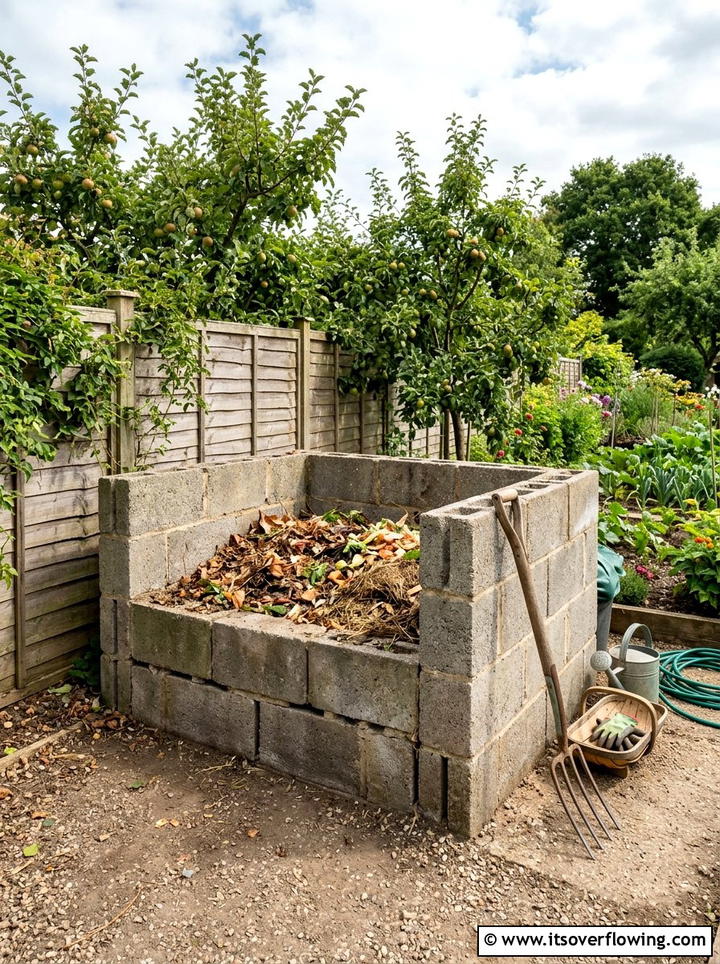 Compost Bin - 25 recycled garden ideas with concrete blocks