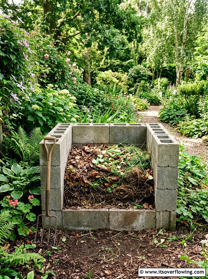 Compost Bin For Garden Waste - 25 cheap garden ideas with cinder blocks