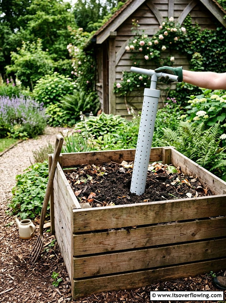 Compost aerator tool - 25 upcycled garden ideas with pvc pipes