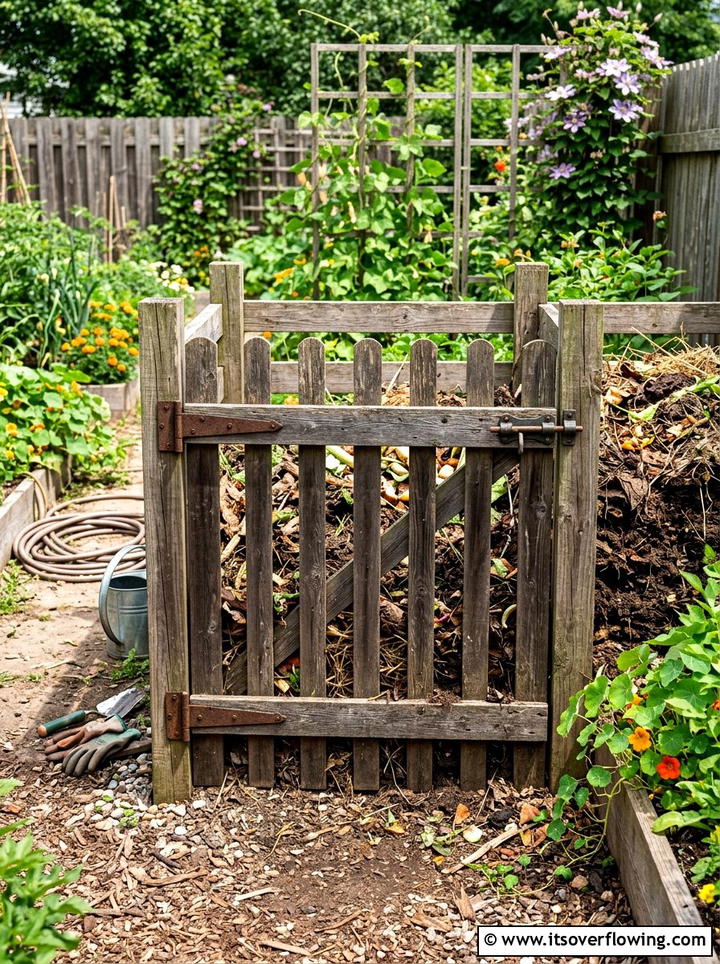 Compost bin side - 25 upcycled garden ideas with old gates