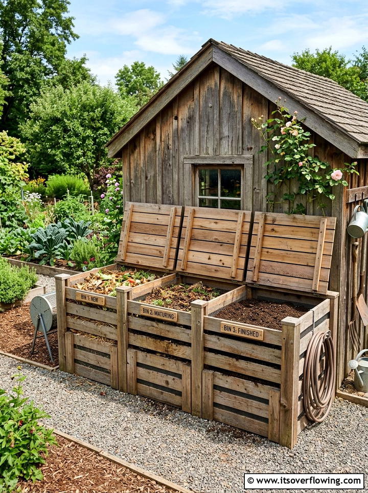 Compost station - 25 creative garden ideas for rural homes
