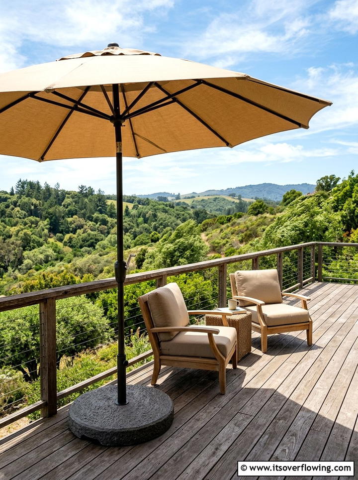 Concrete Base Patio Umbrella - 25 backyard ideas with umbrellas